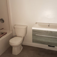 Bathroom in one of the 1 Bedroom units starting to come together.