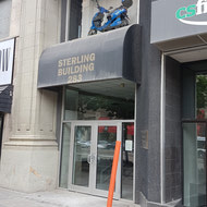 A shot of the main entrance with the old canopy.