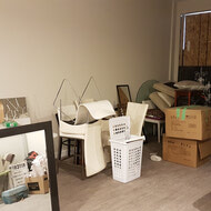 Gathering up some display furniture to start staging as soon as the finishing touches are complete.
