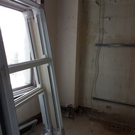 Installation of new window frames.