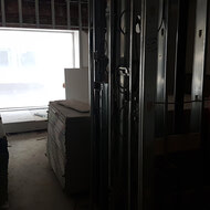 Frame work is being completed on what used to be known as the Mezzanine level of the building. A major change since the previous photos of the wide open space.