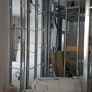 Frame work is being completed on what used to be known as the Mezzanine level of the building. A major change since the previous photos of the wide open space.