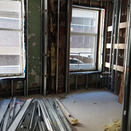 View of one of the 08 layouts being ripped and prepped for renovation.